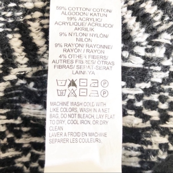 30%OFF BUNDLES! ANTHROPOLOGIE TUNIC SWEATER OVERSIZED NORDIC PATTERN COWL ZIPPER - Picture 3 of 9